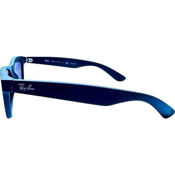 RAY-BAN Polarized Sunglasses New Wayfarer RB 2132 6607/78 Matte (Dark) Blue EUC - Picture 2 of 13
